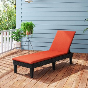 Costway Patio Lounge Chair Recliner Chair with 3-Position Adjustable Backrest & Cushion Blue/Gray/Orange/Red/White - 1 of 3