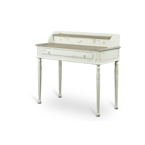 Anjou Traditional French Accent Writing Desk White Light Brown