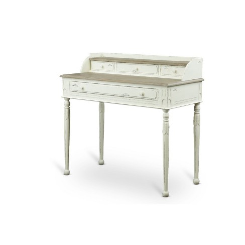 Anjou Traditional French Accent Writing Desk White/Light Brown - Baxton Studio - image 1 of 4