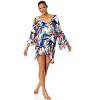 Women's Riviera Floral Flounce V Neck Tunic Swimsuit Cover Up - 3 of 4