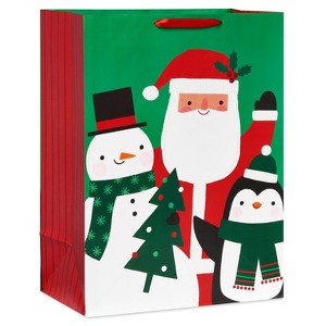 20" Santa's Pals Jumbo Christmas Gift Bag: Multicolored Paper, 20x14.75x8.25 - 1 of 4
