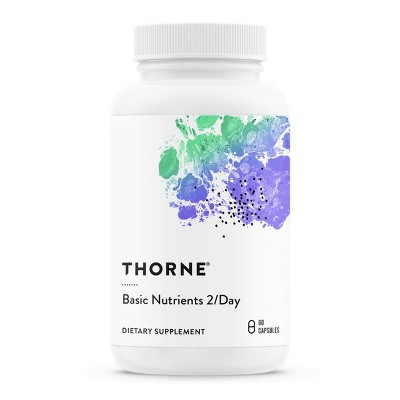 THORNE Basic Nutrients 2/Day - Comprehensive Daily Multivitamin with Optimal Bioavailability - Gluten-Free, Dairy-Free - 60 Capsules - 30 Servings