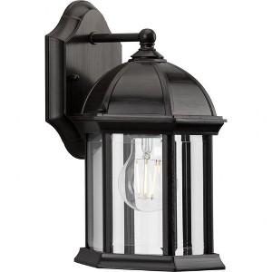 Progress Lighting Dillard 1-Light Outdoor Wall Lantern, Antique Bronze, Clear Beveled Glass. Ideal for porch, patio, or outdoor living space. - 1 of 1