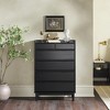 Saracina Home Mid Century Modern Solid Wood 6 Drawer Vertical Dresser Black - 4 of 4