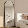 56 Inch Arch Mirror Floor Mirror with Stand Black Full Body Standing or Leaning Mirror for Bedroom Living Room - 2 of 4