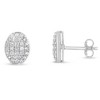 Haus of Brilliance Silver 1/2 Cttw Diamond Oval Cluster Earrings - 2 of 4