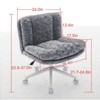 RISOKEYS Stylish Wide Seat Office Chair - Adjustable Height & Swivel, Double Cushion Comfort Faux Alpaca Hair, for Office, Bedroom,Vanity. - 3 of 4