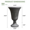 DSVIMOY Planter, 2PCS Indoor Outdoor Garden Planter, Trophy Flower Pot for Flowers, Herbs, Plants, Gray, 15.76"*15.76"*23.64" - 3 of 4