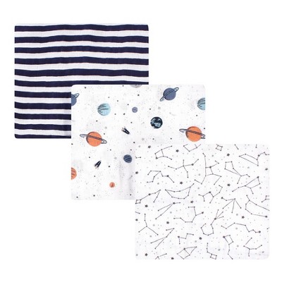 Hudson Baby Unisex Baby Cotton Muslin Swaddle Blanket - Space One Size