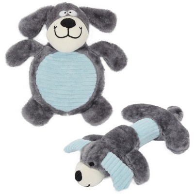 Pet Life 2-piece Dual Squeaker and Plush Animal Dog Toy Set