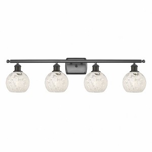 White Mouchette - 4 Light Bath Vanity In Modern Style-9 Inches Tall and 36 Inches Wide - 1 of 1