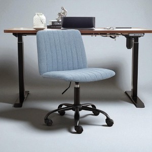 Mshliw Adjustable Height Fabric Swivel Office Chair with Breathable Upholstery, Dining Chair, Foam Padding & Metal Base for Home or Work - 1 of 4