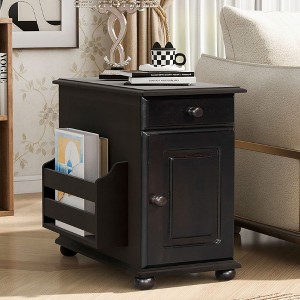 NicBex Vintage Multifunctional Storage End Table with Flip Top & Bookshelf,Small Side Table for Bedroom,Living Room - 1 of 4