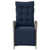 vidaXL Reclining Patio Chairs with Footrest Adjustable Poly Rattan Loungers, Weather-Resistant & UV-Protected, Easy Clean, Navy Cushions - 4 of 4