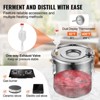 VEVOR Alcohol Still, 13.2 Gal / 50 L Stainless Steel Water Alcohol Distiller with Copper Coil for Fast Cooling, Dual Condenser Distiller Kit, Silver - 4 of 4