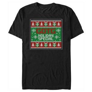 Men's Guardians of the Galaxy Holiday Special Christmas Sweater Square T-Shirt - 1 of 4