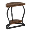 Resenkos Sofa Side End Table, End Table, Couch Table,Half-Round End Table, Side Table with 2-Tier Shelves,Brown & Black - 4 of 4
