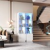Vlsrka Corner Display Cabinet with Glass Doors,White - 3 of 4