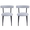 Modern Dining Chair Set of 2 with Curved Backrest and Metal Frame,Minimalist Upholstered Seat for Dining Room Kitchen-Baofuwish - 3 of 4