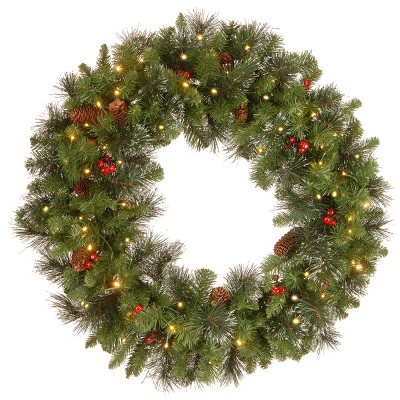 National Tree Company 30in. Crestwood Spruce Wreath with Clear Lights