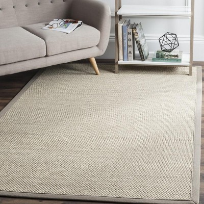 Handwoven Coastal Charm Gray Seagrass 6' x 9' Area Rug