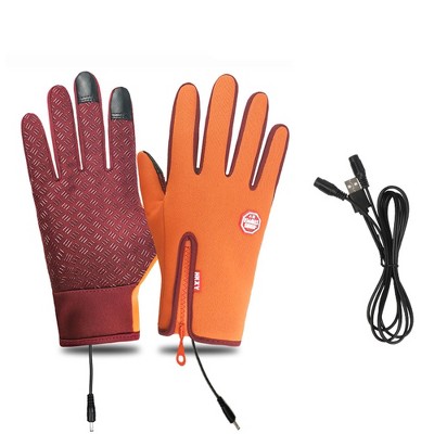 HTUTWOO USB Heated Gloves, Waterproof Touch Screen Gloves, Winter Warm Gloves for Cycling and Outdoor Activities, Perfect for Men Women