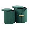 Sapphtopaz 2PCS Modern Nesting Ottoman Set with Storage Velvet Upholstered Pouf with Gold Metal Accent Small Foot Stool for Living Room,Entryway - 4 of 4