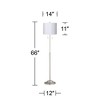 360 Lighting Abba Modern Floor Lamp 66" Tall Brushed Nickel Silver Metal White Hardback Drum Shade for Living Family Room Bedroom Office House Home - 3 of 4