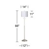 360 Lighting Abba Modern Floor Lamp 66" Tall Brushed Nickel Silver Metal White Hardback Drum Shade for Living Family Room Bedroom Office House Home - image 3 of 4