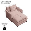Dsvimoy Accent Chair with Ottoman Set for Cozy and Stylish Living Room Spaces, Pink, 35"*31"*13" - 3 of 4