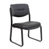 Armless Leather Sled Base Guest Chair Black - Boss Office Products: Heavy Duty Support, 275 lbs Capacity - 2 of 4