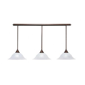 Toltec Lighting Any 3 - Light Chandelier in  Bronze with 16" White Marble  Shade - 1 of 1