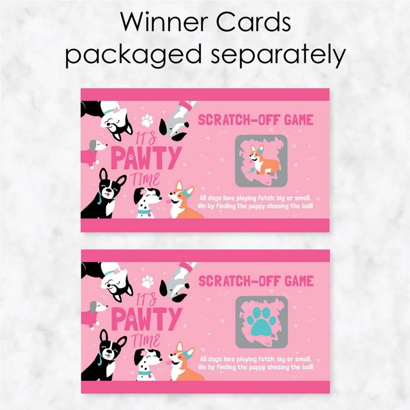 Big Dot of Happiness Pawty Like a Puppy Girl - Pink Dog Baby Shower or Birthday Party Game Scratch Off Cards - 22 Count, 3 of 7