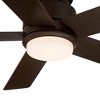 52" Casa Vieja Modern Outdoor Hugger Ceiling Fan with Dimmable LED Light Remote Oil Rubbed Bronze Damp Rated for Patio Exterior - 3 of 4