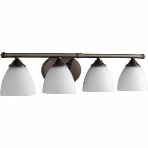Quorum Lighting Brooks Glass 4-Light Oiled Bronze Ceiling Fan - 1 of 1