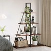 Book Shelf, 4-Tier Bookshelf with A-Shaped Frame, Sturdy Ladder Shelf Display, Wood and Metal Bookcase Storage Organizer for Living Room - 3 of 4