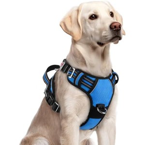 rabbitgoo Dog Harness for Large Dogs, No Pull Pet Vest with 3 Buckles, Adjustable Soft Padded  Strips, Blue, L - 1 of 1