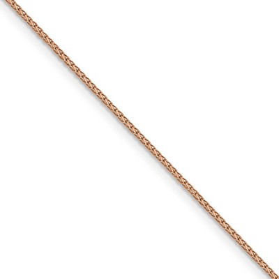 Black Bow Jewelry 1mm 14k Rose Gold Diamond Cut Open Franco Chain Necklace