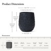LuxenHome Round Black Geometric Planter – Indoor/Outdoor MgO Pot with Drainage Plug - 3 of 4