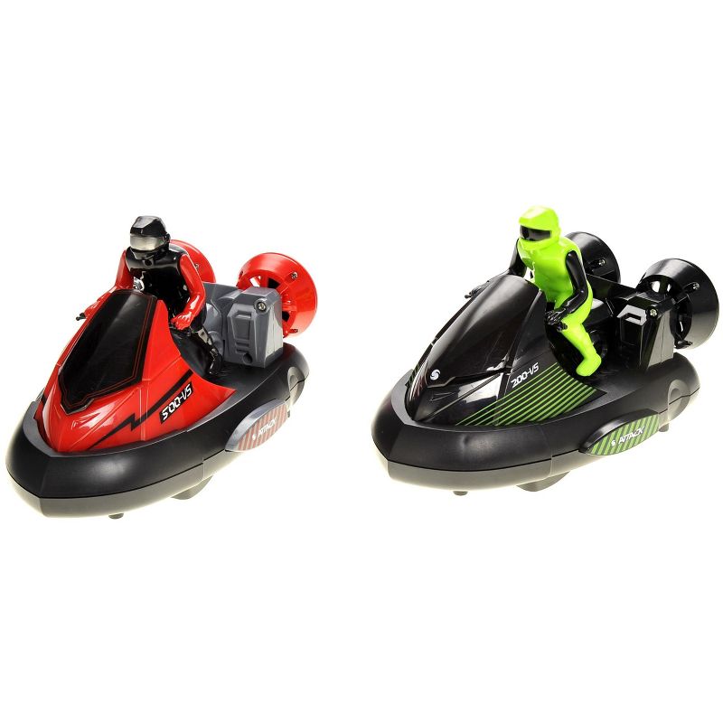 Link Set of 2 Stunt Remote Control RC Battle Duo Bumper Cars With Drivers - Green and Red, 3 of 7