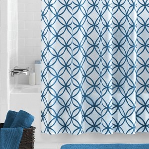 LunaLulinlk Teal and Blue PEVA Shower Curtain, 70" x 72" - 1 of 4