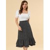 INSPIRE CHIC Women's Chiffon Elastic Waist Ruffle Tiered Flowy Midi Floral Printed Skirts - 4 of 4