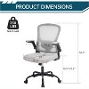 coucheta Home Office Desk Chair with Flip Up Armrest, Reclining Mesh Chair with Height & Angle Adjustable Headrest, for Naps, Desk Work, Game - 2 of 4