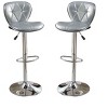 PAGED Adjustable Counter and Bar Stools,Swivel Counter Stools with Footrest,PVC Upholstery Barstools with Chrome Base,Set of 2 - 3 of 4