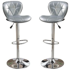 NicBex Adjustable Swivel Bar Stools Set of 2,Counter Height Bar Stools with Chrome Base,Bar Chairs with Faux Leather,Barstools for Home,Bars - 1 of 4