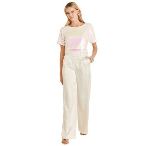 VENUS Womens Stretch Sequin Top - 1 of 4