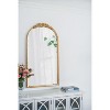 Okak 23*42/28*53IN Wooden Wall Mirror, Arched Full Length Mirror with Decorated Carving, Full Body Mirror for Living Room, Bedroom - 4 of 4