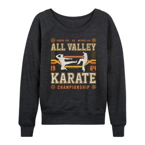 Women's - The Karate Kid - All Valley Karate Champion Lightweight French Terry Wide Neck Long Sleeve Shirt - 1 of 4