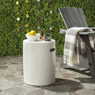 Ivory Transitional Concrete Round Accent Stool/Table