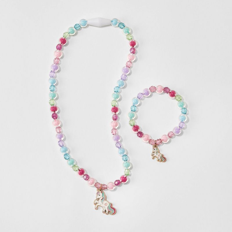 Toddler Girls&#39; Rainbow Unicorn Bracelet and Necklace Set - Cat &#38; Jack&#8482;, 3 of 5